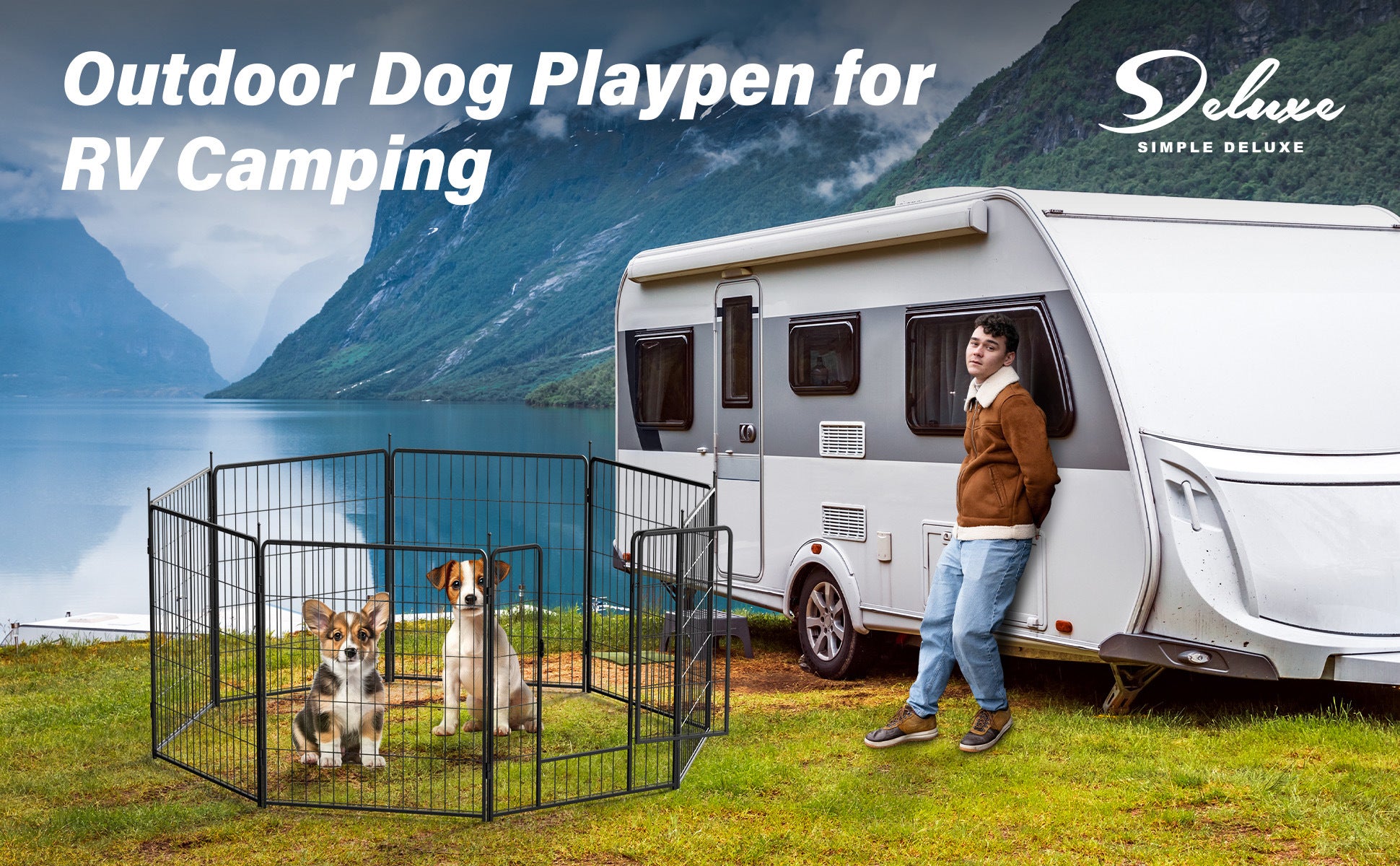Dog Playpen Indoor Outdoor, 24" Height Doba